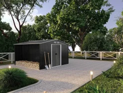 Abrigo De Jardim Em Aco Galvanizado Cinza 10,5 M - Lery