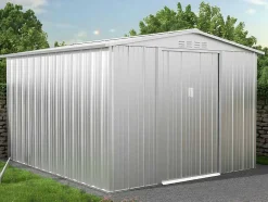 Abrigo De Jardim Em Aco Galvanizado Cinza De 8,52 M - Linus
