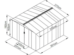 Abrigo De Jardim Em Aco Galvanizado Cinza De 8,52 M - Linus