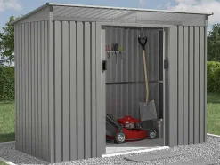 Abrigo De Jardim Em Aco Galvanizado Cinza 3,23 M - Folco