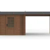 Abrigo De Jardim Em Madeira Tratada Em Autoclave Com Extensao, 17,6 M Esp. 28 Mm - Sterling Da Expertland