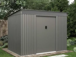 Abrigo De Jardim Metal Aco Galvanizado Cinzento 4,29 M - Folco
