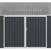 Abrigo Para Tres Caixotes Do Lixo Em Aco Galvanizado Cinzento Antracite, C237 X L101 X A131 Cm - Ilario