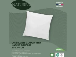 Almofada Em Algodao Biologico 60X60 Cm Da Naturea 550 G/M2 Vies Castanho - Nature Confort