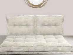 Almofada Para Paletes Em Veludo Canelado C120 X L80 Cm Bege - Baila