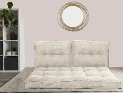 Almofada Para Paletes Em Veludo Canelado C120 X L80 Cm Bege - Baila