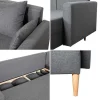 Antoni 3 Lugares Sofá-Cama De Canto Antoni Cinza