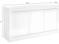 Aparador Com 3 Portas Disponivel Em Branco Lacado - Comete