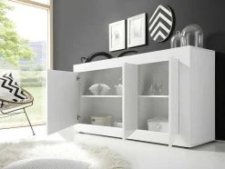 Aparador Com 3 Portas Disponivel Em Branco Lacado - Comete