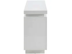 Aparador Com 2 Portas E 3 Gavetas - Leds - Mdf Lacado A Branco - Emerson Ii