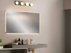 Aplique De Casa De Banho Com Leds Metal 4 Focos L40 Cm Dourado - Morley