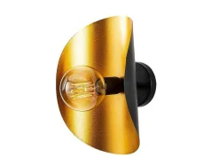 Aplique De Parede Em Metal C. 13 X L. 17 X A. 30 Cm, Dourado E Preto - Helios