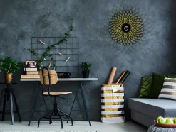 Aplique De Parede Em Metal De D. 50 Cm Cor Preto - Folina