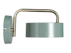Aplique De Parede Estilo Vintage Otilie - Metal - 24 X 16 X 14,5 Cm - Verde Azeitona E Dourado
