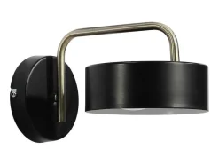 Aplique De Parede Estilo Vintage Em Metal C24 X A14,5 Cm Preto E Dourado - Otilie