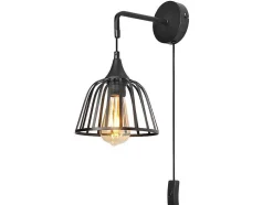 Aplique De Parede Industrial 18 X 28 X 32 Cm Em Ferro Preto - Brenda
