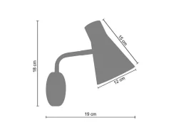 Aplique Tosel Funnel Metal Articulado Marfim D19 X H18 Cm