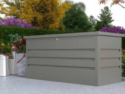 Arca De Arrumação De Jardim Em Aco Galvanizado Cinza De Volume 400 L - Tomaso