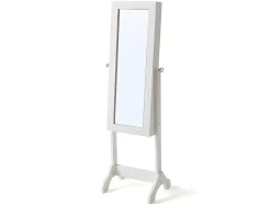 Armário De Joias Espelho Psiche Berenice - Mdf E Madeira De Pinho - 120X39X30 Cm - Branco