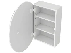 Armário De Parede Oval Para Casa De Banho Com Espelho Cor Branco - Ruri