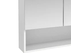 Armário De Parede Para Casa De Banho Com Espelho E Nicho Cor Branco - Zumpa