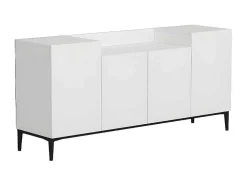 Armário Multiusos Annalisa, Branco, Preto, 160X42X75 Cm, Epikasa