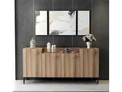 Armário Multiusos Ellaria, Noz, 160X42X75 Cm, Epikasa