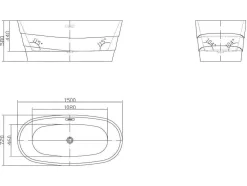 Banheira Autonoma Design Disponivel Em Branco - 200 L - 150*72*58 Cm - Dominika