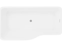 Banheira Clássica Assimetrica 265 L, 170 X 80 X 58 Cm, Acrilico Branco - Scriba