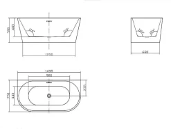 Banheira Clássica De 255 L Dimensoes 180X75X58 Cm Cor Branca - Divina