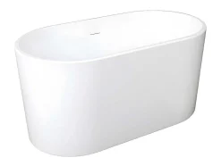 Banheira Clássica Oval De 180 L Dimensoes 130 X 71 X 58 Cm Cor Branco Em Acrilico - Apogon
