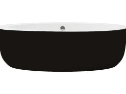 Banheira Clássica Oval De 251 L 185 X 90 X 50 Cm Preta Em Acrilico - Marmati