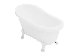 Banheira Clássica Oval Estilo Retro De 171 L Dimensoes 145 X 74 X 77 Cm Com Pés Pata De Leao Brancos - Nisos