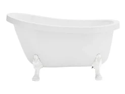 Banheira Clássica Oval Estilo Retro De 171 L Dimensoes 145 X 74 X 77 Cm Com Pés Pata De Leao Brancos - Nisos