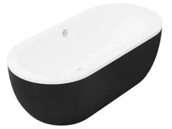 Banheira Clássica Oval 200 L, 170 X 80 X 58 Cm Cor Preta Em Acrilico - Neptuna
