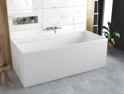 Banheira Clássica Retangular De 280 L Dimensoes 170 X 75 X 60 Cm Cor Branco Em Acrilico - Aspius