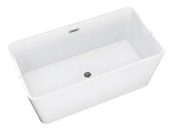 Banheira Clássica Retangular De 197 L Dimensoes 130 X 70 X 55 Cm Cor Branco Em Acrilico - Spicara