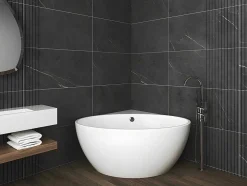Banheira De Canto De 197 L, Dimensoes 127 X 127 X 58 Cm Cor Branco Em Acrilico - Gourami