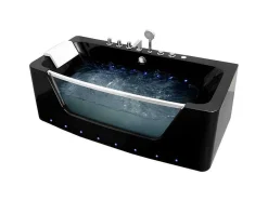 Banheira De Hidromassagem De Vidro Com Leds Dyona - 1 Péssoa - 260L - 170X85X58 Cm - Preto