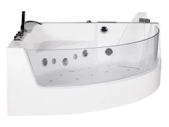 Banheira De Hidromassagem De Canto Vidrada Ethra - Para 1 Péssoa - 150 X 150 X A57 Cm - Branca