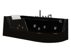 Banheira De Hidromassagem Envidracada Aria Preta - 1 Lugar - 263L - 80*170*57 Cm