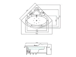 Banheira De Hidromassagem 140 X 140 Cm Bomba Dupla E Aquecedor 20 Jatos - Camelia