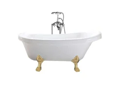 Banheira De Ilha Vintage 170 X 80 Cm Com Pés Dourados E Torneira - Marigold