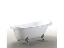 Banheira De Ilha Vintage 170 X 80 Cm Com Pés Prateados E Torneira - Marigold