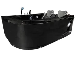 Banheira Hidromassagem Preta 170 X 115 Cm Para 2 Péssoas 15 Jatos - Black Dhalia