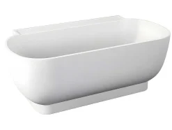 Banheira Semi-Clássica Oval De 240 L, Dimensoes 150 X 76 X 58 Cm Cor Branco Em Acrilico - Vogler