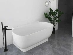 Banheira Semi-Clássica Oval De 240 L, Dimensoes 150 X 76 X 58 Cm Cor Branco Em Acrilico - Vogler