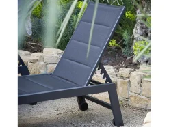 Barbados Espreguiçadeira Em Têxtileno Cinzento - Antracite Cinzento Aluminio