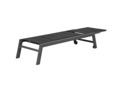 Barbados Espreguiçadeira Em Têxtileno Preto - Aluminio Cinzento Antracite