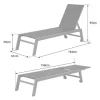 Barbados Espreguiçadeira Em Têxtileno Cinzento - Aluminio Branco
